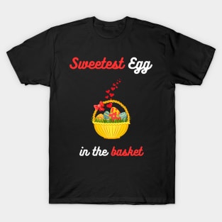 Sweet person sweet easter egg funny sweet easter pun heart easter egg T-Shirt